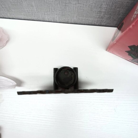 VTG Cast Iron Tiffany Style Tea Light Candle Holder 70s Christmas Stained Glass - Picture 4 of 14